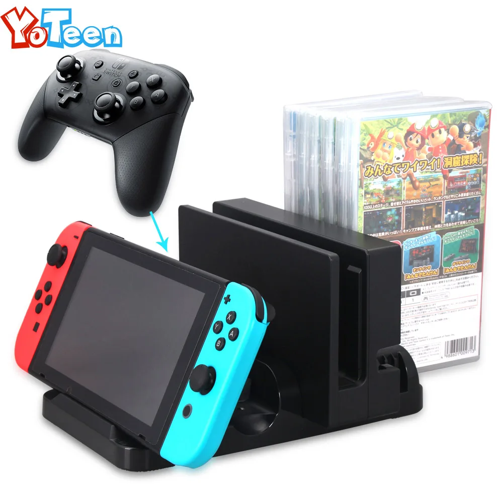 

For Nintend Switch Multifunctional Charging Stand with Pro Controller Charging Port and Game Card Stand