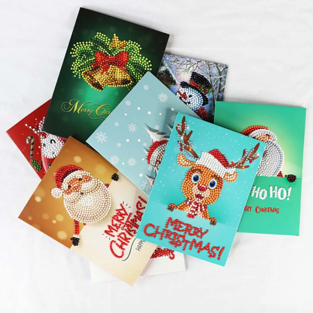 

Creative DIY Diamond Painting Greeting Card Christmas New Year Birthday Wishes Card Greeting Card for Xmas Gift