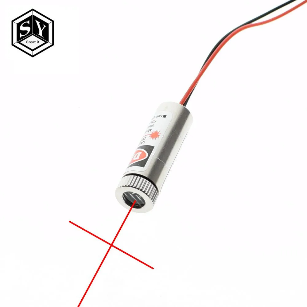 

1PCS Great IT Head Glass Lens Focusable Industrial Class 650nm 5mW Cross Red Laser Line Module Hot Sale