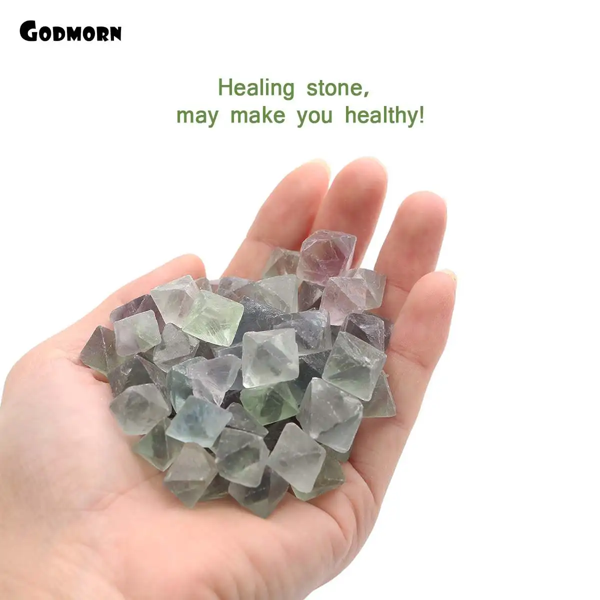 

230g Blue and Green Fluorite Octahedron Crystals Stones Healing Stones Fluorite Raw Gemstone Ornament Stone About 50-60Pcs