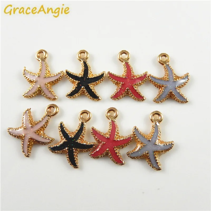 15 шт. эмалированные подвески в форме морской звезды|charm color|bracelets charm pendantscharms starfish |
