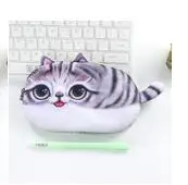 Kawaii кошки в форме молнии карандаши сумки 3D Плюшевые карандаши чехол для хранения большой емкости школьные принадлежности Канцтовары горячая Распродажа коробка для ручек - Цвет: 4