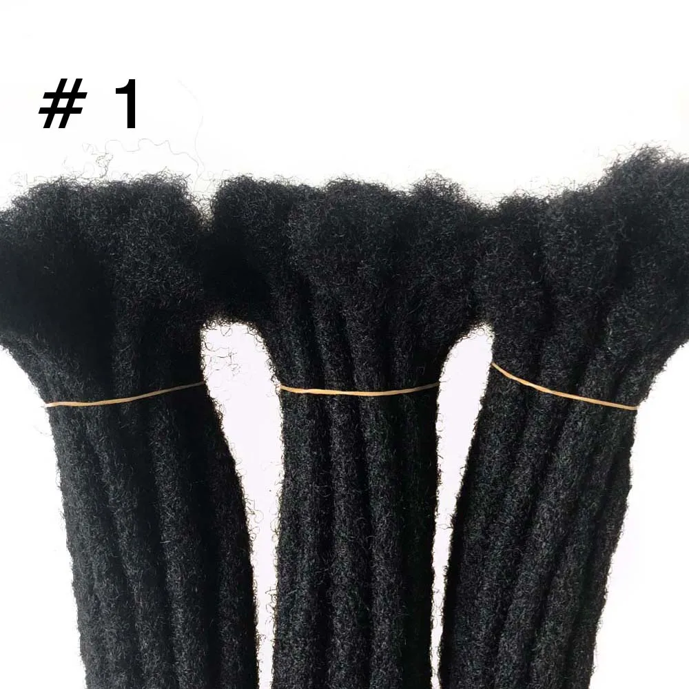 YONNA Remy человеческие волосы среднего размера(0,8 см ширина) дреды для наращивания Полная ручная работа продано 60 локов в пучке - Цвет: #1