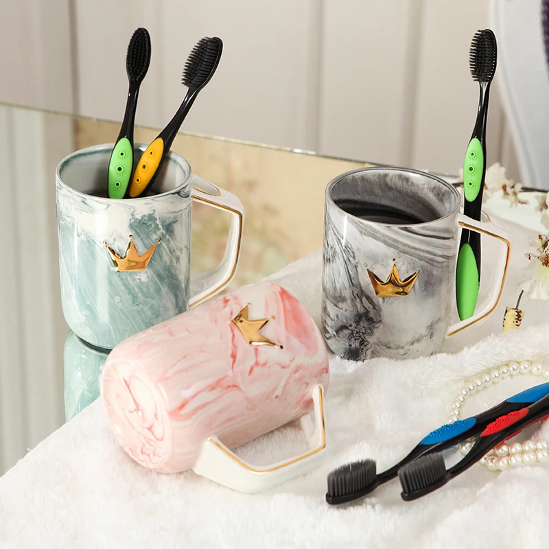 

Bathroom Tumblers Toothbrush Cup Wash Tooth Mug Toothpaste Storage Box Luxury Printing Ceramic Bathroom Accessories 26