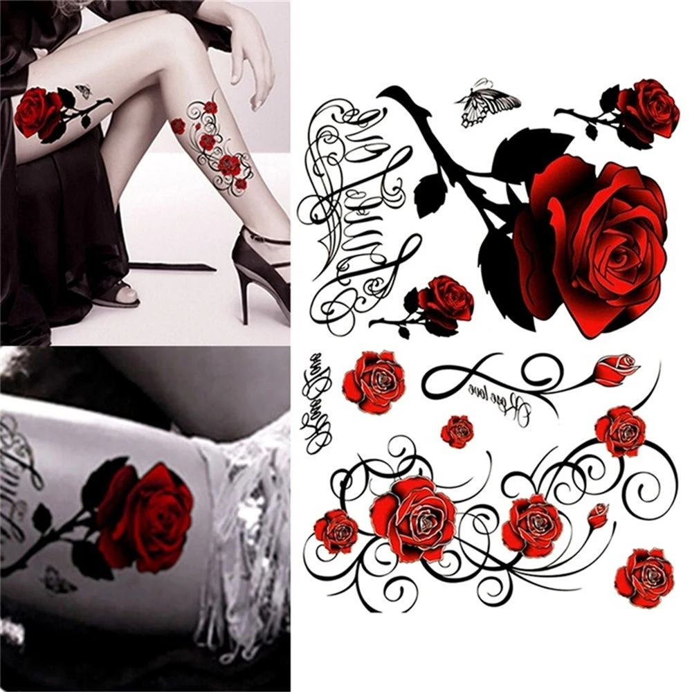 3d Rose Body Art Waterproof Temporary Sexy Tattoo Woman Arm Aliexpress 3d Rose Body Art Waterproof Temporary Sexy Tattoo Woman Arm Aliexpress