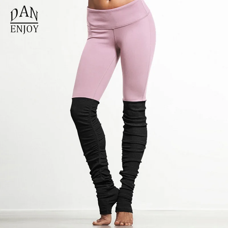 Danenjoy Fitness Patchwork Sport Legging Yoga Pants Tight Elastic Jogging Gym High Waist