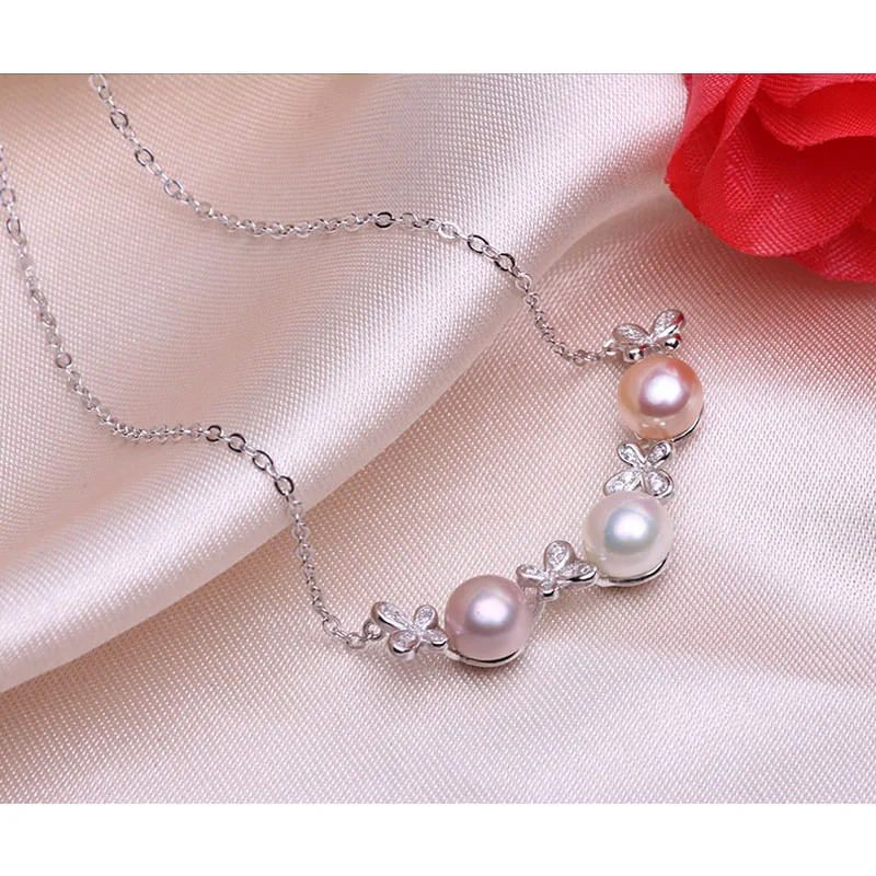 Женское ожерелье из серебра 925 пробы с пресноводным жемчугом 8 9 мм|jewelry necklace|jewelry