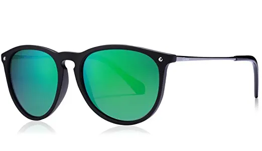 Carfia, женские винтажные Ретро солнцезащитные очки, модный стиль, мужские поляризованные солнцезащитные очки, овальная оправа, роскошные брендовые дизайнерские UV400 5100 - Цвет линз: Black green C06