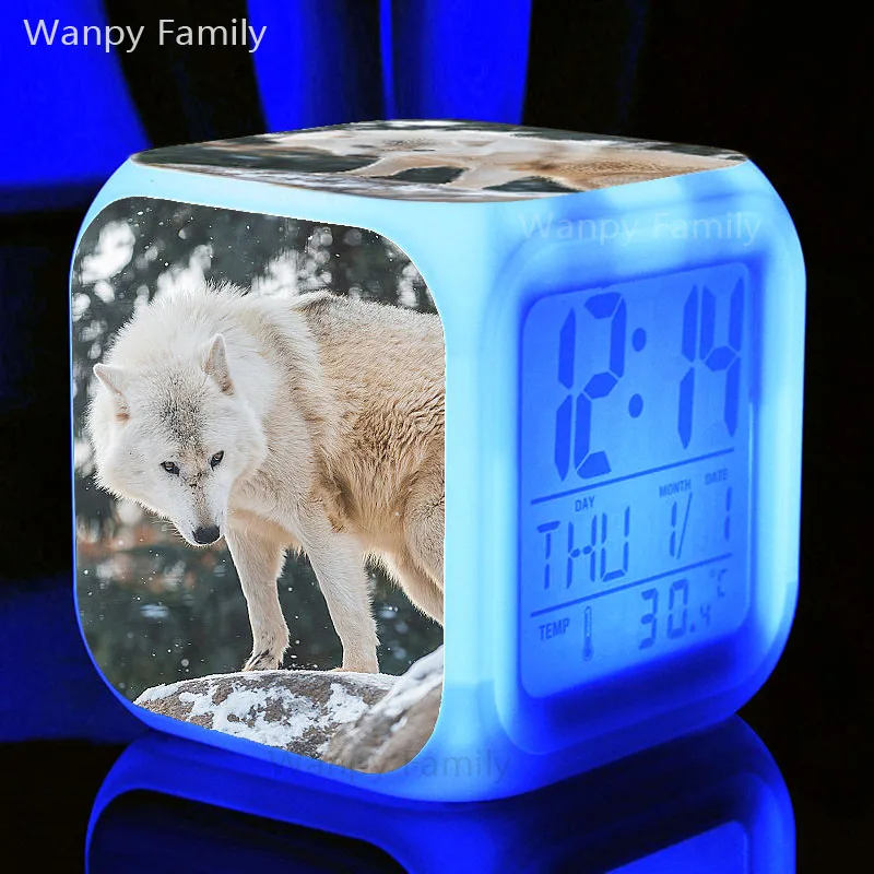Будильник North Wolf, 7 цветов, светодиодный, светящийся, цифровой будильник для детей, праздничные подарки, многофункциональные часы с функцией повтора