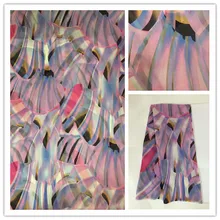 140 см Thin100% чистый натуральный шелк, шифон тутового дерева цифровая печать синий Текстиль Ткань сшить женское платье ткань для шарфа DSF15