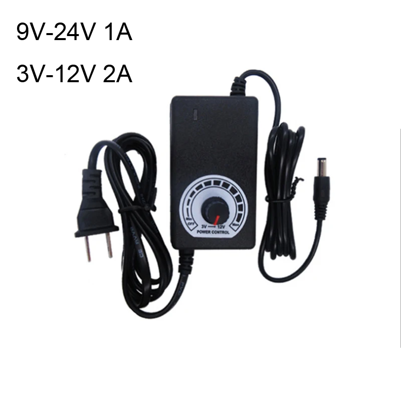 

Power Adaptor DC 3-12V 2A/9-24V 1A Constant Current Adjustable Voltage Power Adapter Supply for US EU Plug Charger