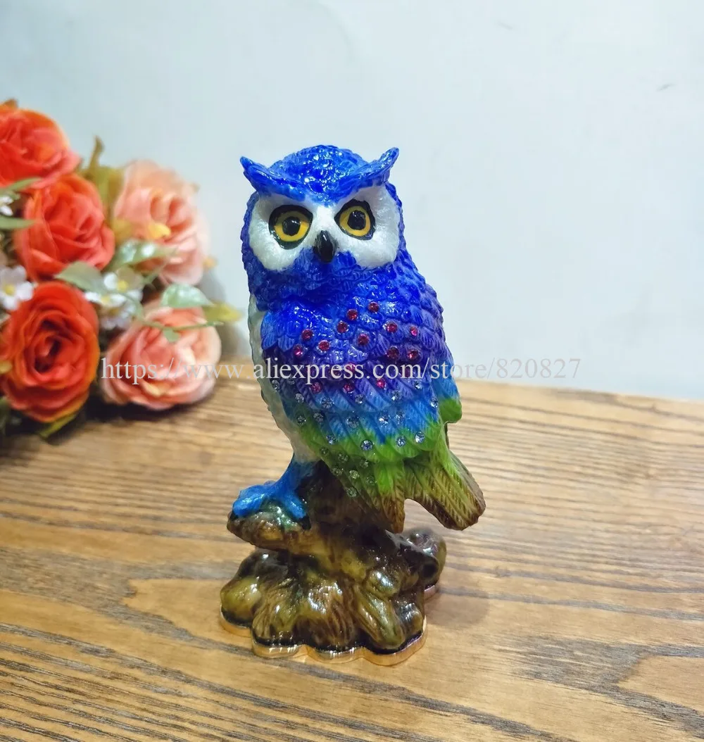 2019 Newest Owl Jewelry Box Barn Owl Figurine Keepsake Box Crystals Hinged Trinket Pill Box Lovely Owl Women Gift