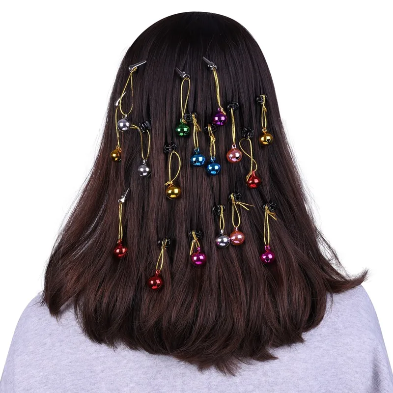 Colorful Christmas Beard Clip Jewelry 2cm Ball Round And Clip Beard