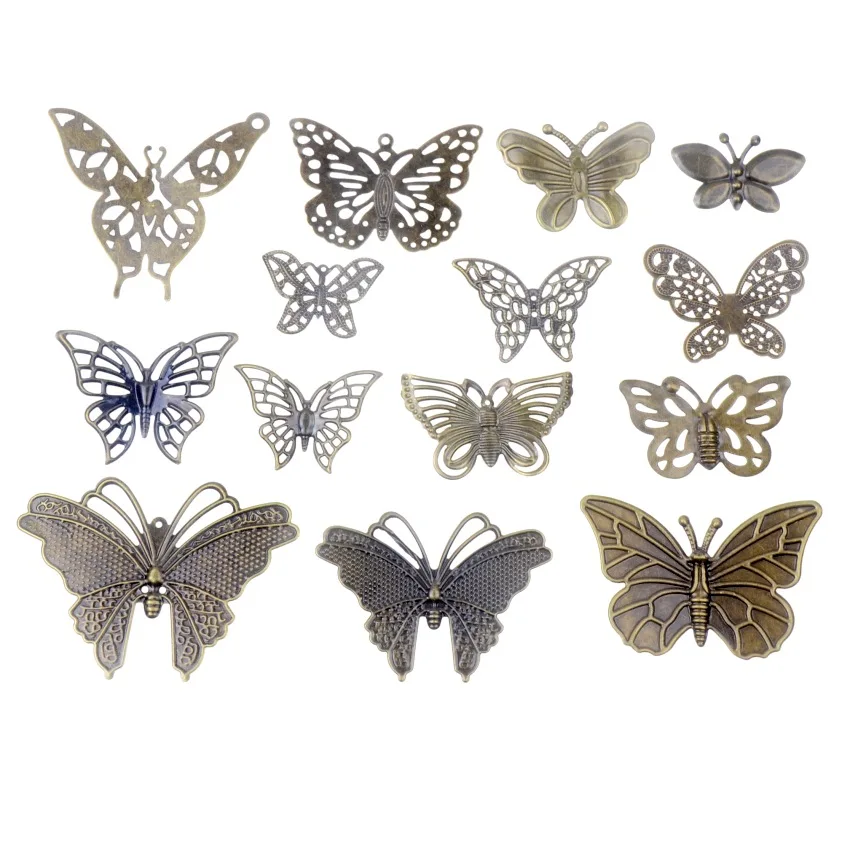 

Бесплатная доставка 10 шт. античный бронзовый цвет Металл Бабочка филигранные обертки соединители ремесла подарок украшения DIY ювелирных изделий