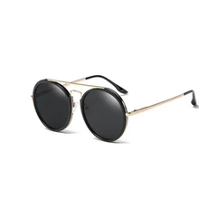 TSHING RAY Gothic Steampunk Sunglasses Men Metal Wrap Eyeglasses Round Shades Designer Sun Glasses For Male Mirror Eyewear