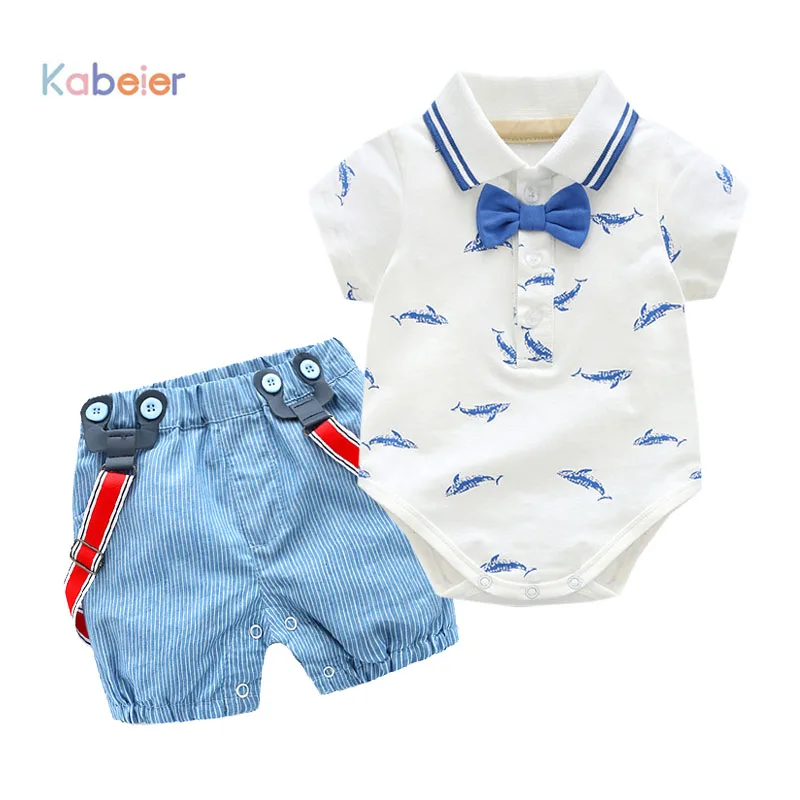 Ensemble vêtements d'été pour nouveau-né 0-2 ans | Barboteuse pour bébé garçon, ensemble T-shirt petit requin + short bleu, ensemble vêtements pour bébé