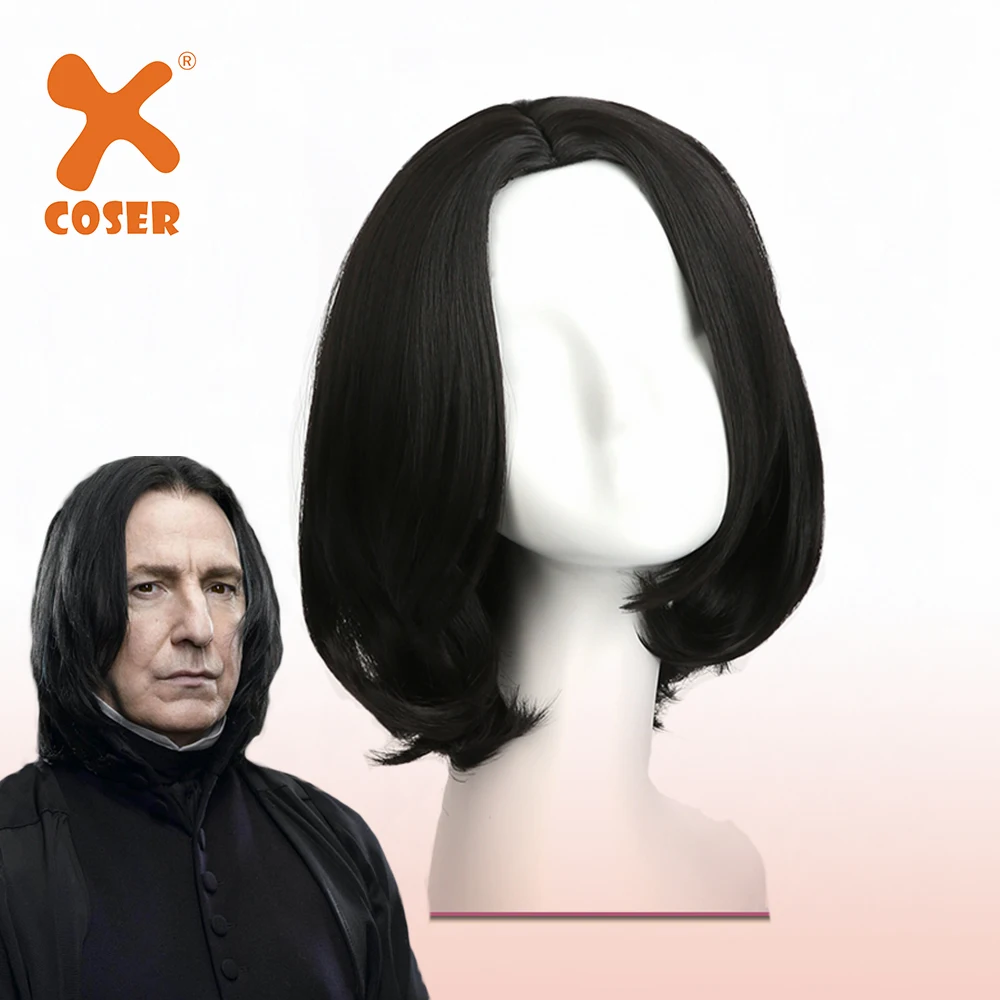 Парик Xcoser серия Гарри Северус Снейп косплей с короткими вьющимися волосами