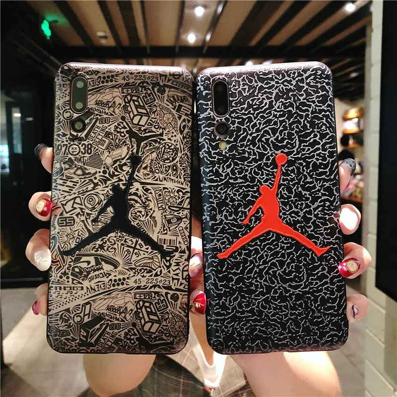 

3D Relief Flyman Jordan Phone Case For Huawei P10 P20 Pro Funda For Huawei 3d Emboss Matte Cover for Soft TPU Capa For P20 PRO
