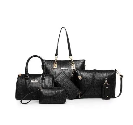 Новая брендовая Роскошная дамская сумочка 6 шт./компл. комплект комбинированных Сумок женская сумка через плечо pochette Дамский бумажник-ридикюль кошелек - Цвет: 8012