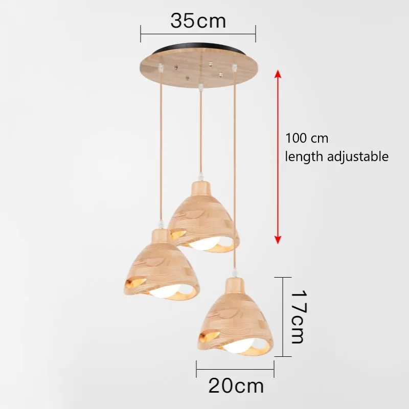 Твердый деревянный кухонный подвесной светильник японский креативный Деревянный бар Лофт для столовой, Подвесная лампа для дома деко ресторан светильники - Цвет корпуса: 3 B