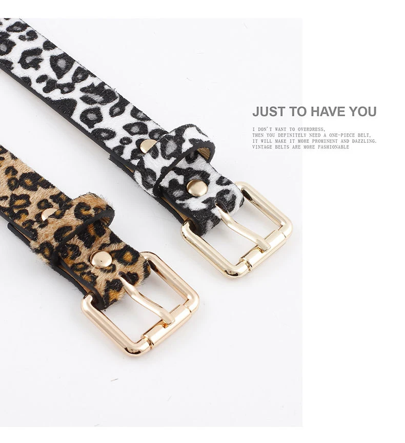 Deepeel 1 шт. 105*2,5 см женские модные корейские леопардовые пятнистые конские волосы декоративный ремень металлический Ретро дикая Пряжка брюки