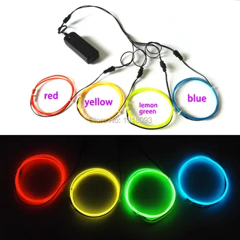 

2020 Hot 1.3mm 1Meter 4pieces EL wire electroluminescent wire light-up Toys flexible LED Strip cold light For clothes decoration