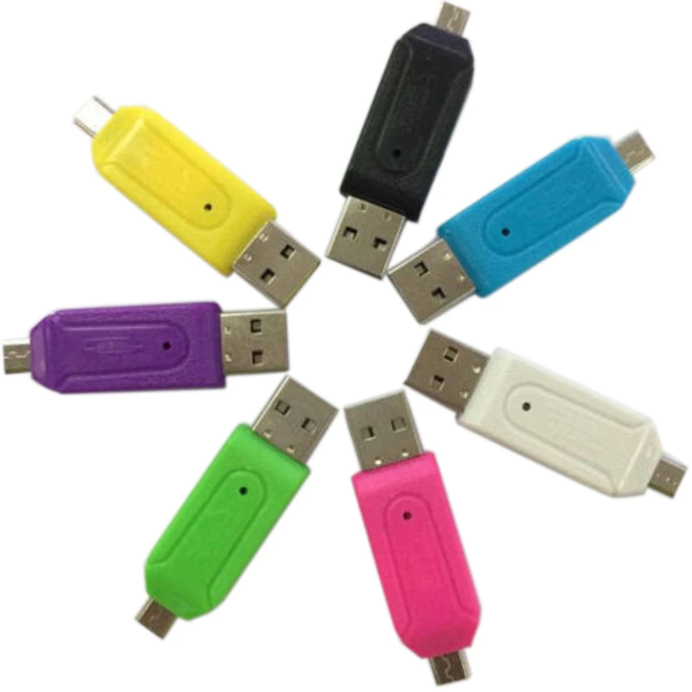 Micro USB OTG кард-ридер Универсальный USB TF/SD кард-ридер телефон удлинительные Разъемы адаптер карты Micro SD для Android PC 2в1