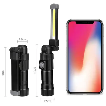 

1 Set USB Rechargeable COB Work Light Portable Outdoor Flashlight Magnetic LED Lantern With Hanging Hook