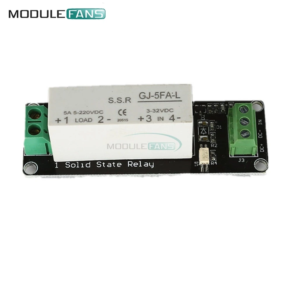 

1 Channel CH DC 5V 220V 5A SSR Solid State Relay Module High Level Trigger For Arduino Uno R3 ONE Switching Transistor Board