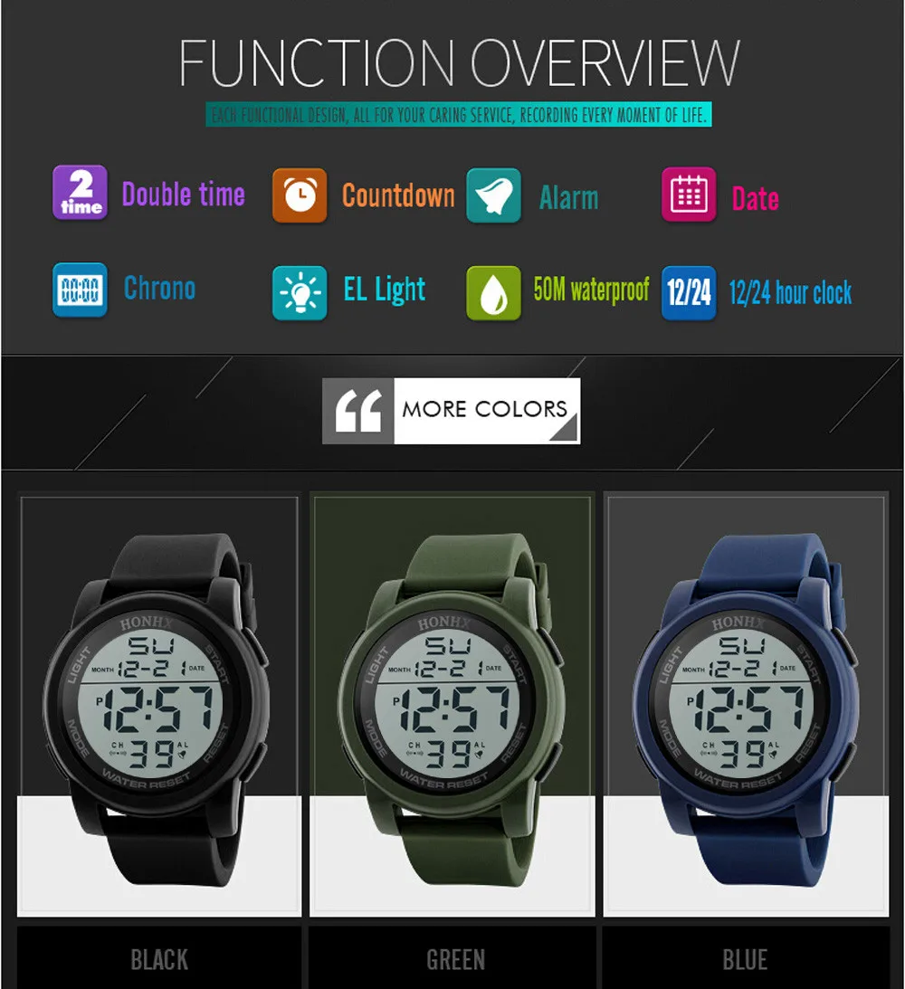 Креативные спортивные часы для мужчин, роскошные мужские аналоговые цифровые военные армейские спортивные светодиодный водонепроницаемые наручные часы, спортивные Bayan Kol Saati Saat
