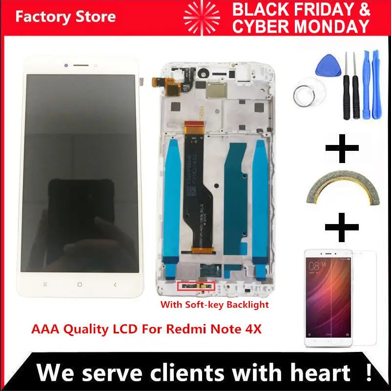 

AAA Quality LCD+Frame For Xiaomi Redmi Note 4X LCD Display Screen For Redmi Note 4 Global Version LCD Only For Snapdragon 625