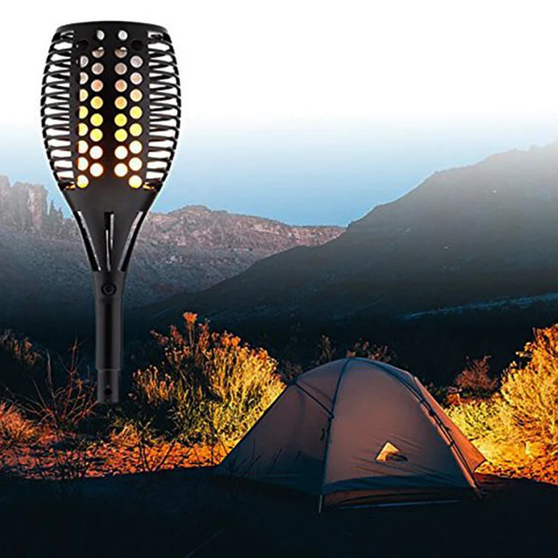 Chiclits Solar LED Flame Lamp Waterproof Flame Lighting 96LED Lights Flame Effect Light Outdoor Fire Light Garden Decoration  (16)