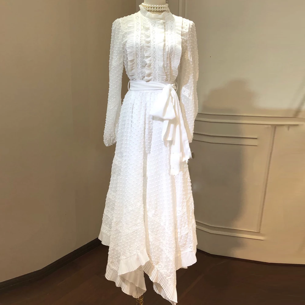 

Red RoosaRosee 2019 Runway Designer Summer Women's 2 Piece Set Draped White Black Shirt Tops Irregular Skirt Holiday Party Suits