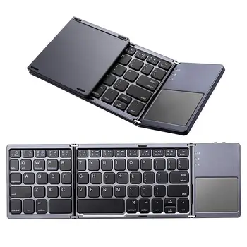 

Bluetooth Ultra Slim Tri-fold Wireless Folding Bluetooth Portable Keyboardswith Touchpad ForWindows/iOS/Android PhoneTablet IPad