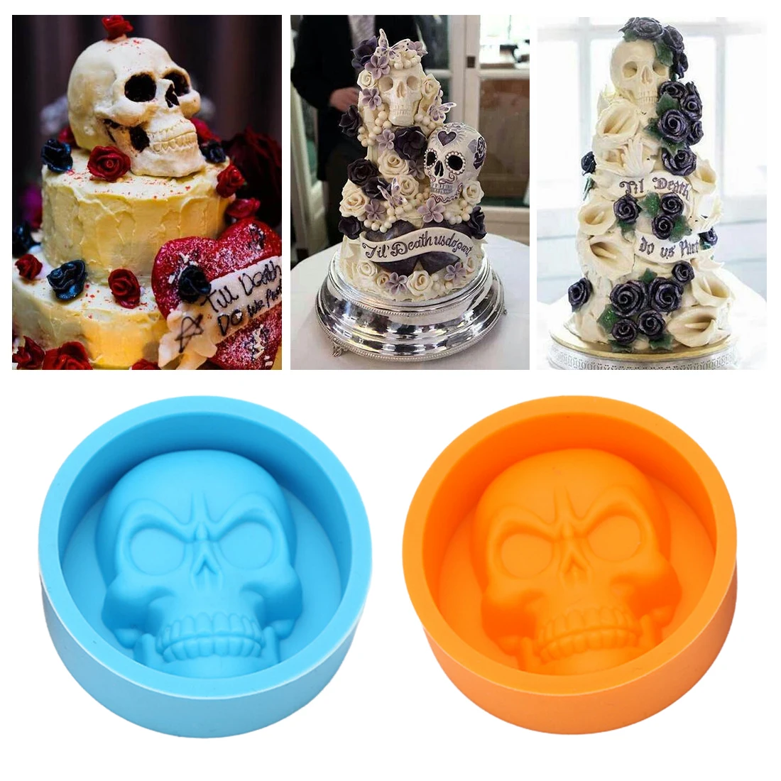 Aliexpress Buy Cake Decorating Skull Shape Silicone