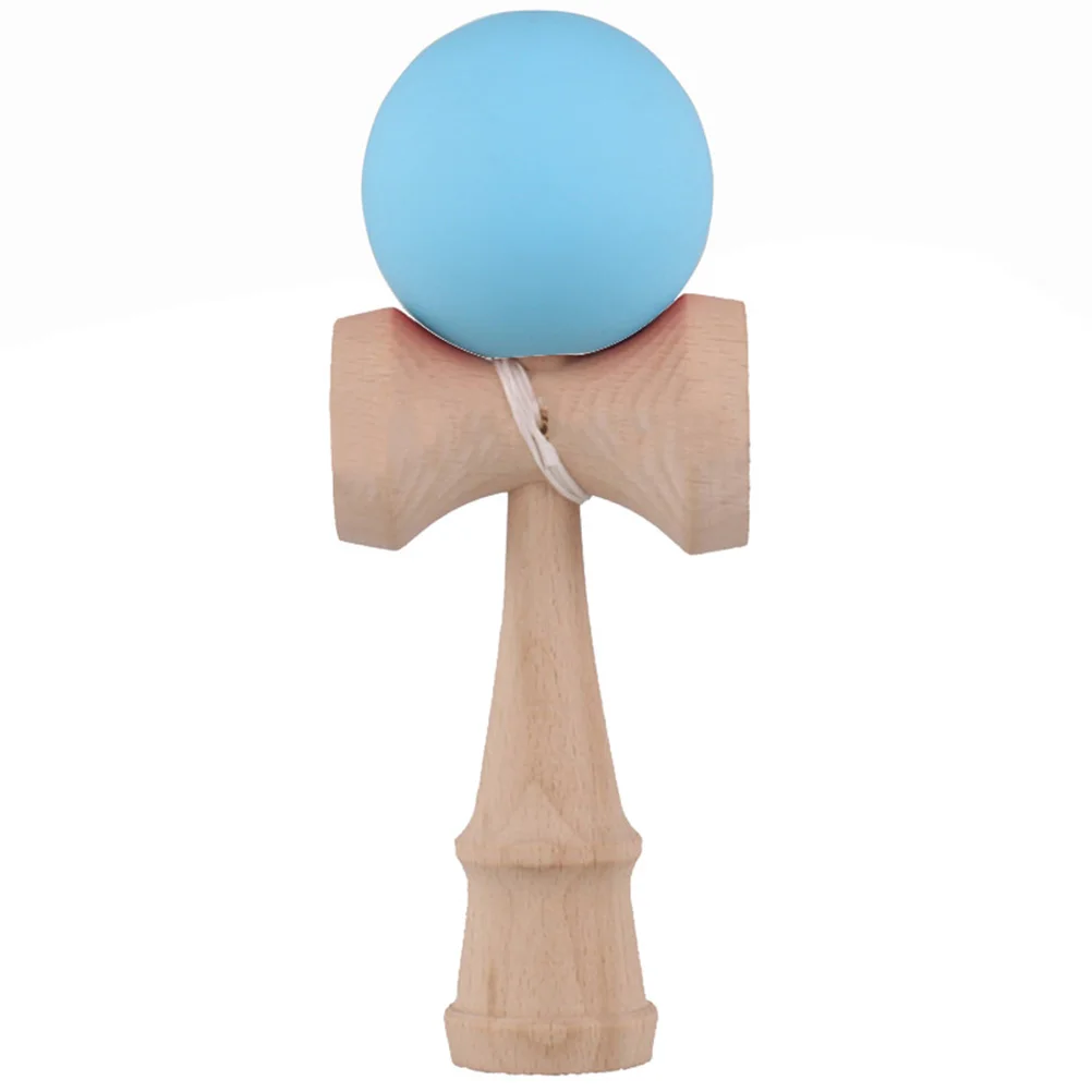 Профессиональная 18,5 см Традиционная игрушка резиновая краска Kendama матовый шар Kid Kendama деревянный мяч - Цвет: Синий