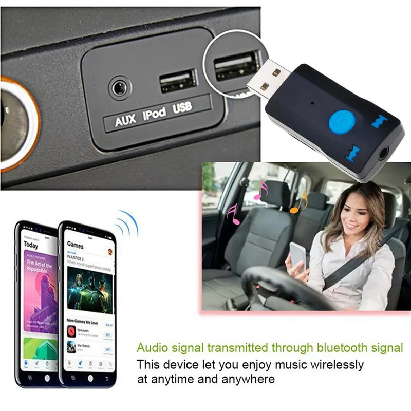 3 5 мм AUX Bluetooth автомобильный комплект 4 1 Handsfree Аудио приемник адаптер TF музыкальный