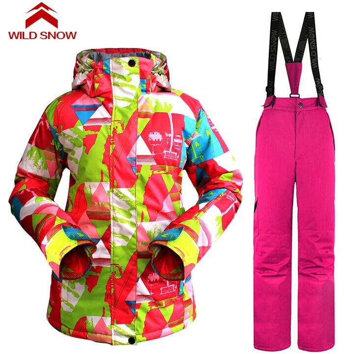 

Wild Snow Women's Winter Sports Skiing Suit Waterproof Jackets Pants Snowboard Ski Clothing Set Sportswear