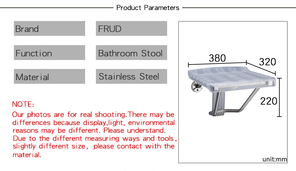 FRUD настенные сиденья для душа ABS из нержавеющей стали, стул для ванной, Складное Сиденье для душа, для ванной, для туалета, для ванной