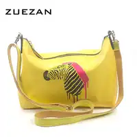 NEW Horse printing Women HOBO Genuine leather Messenger bags 100% Real skin Animal shoulder cross body Fashion girls B363