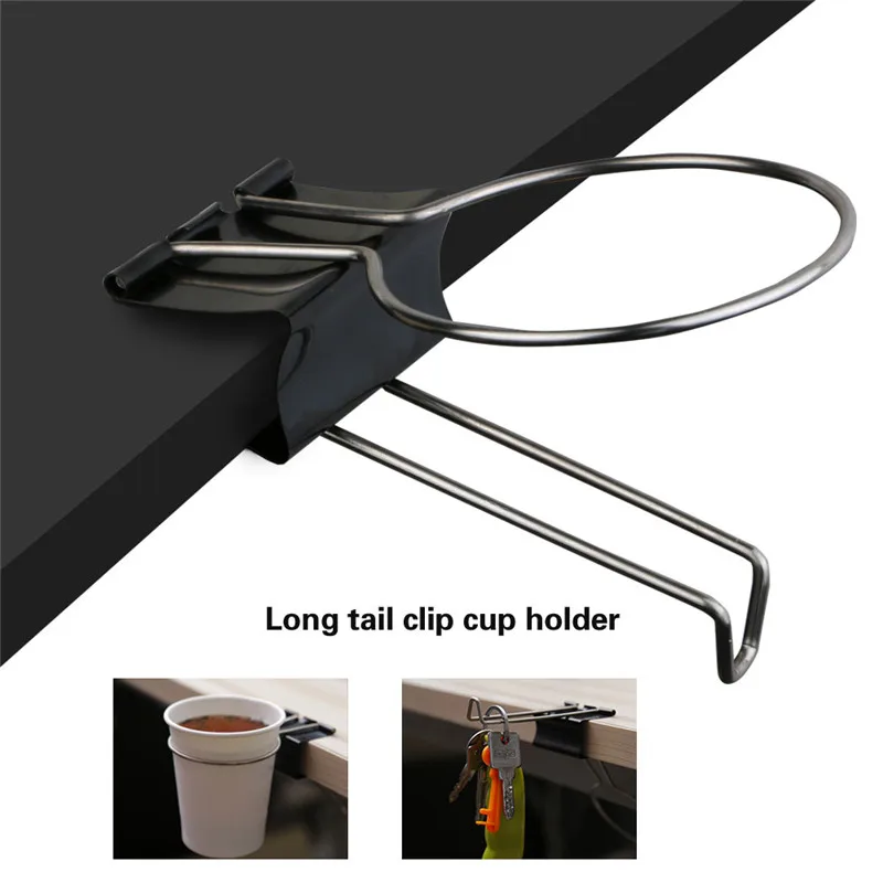 

Office/Home Use Drink Cup Holder Clip Desk Table Stand Pen Storage Rack