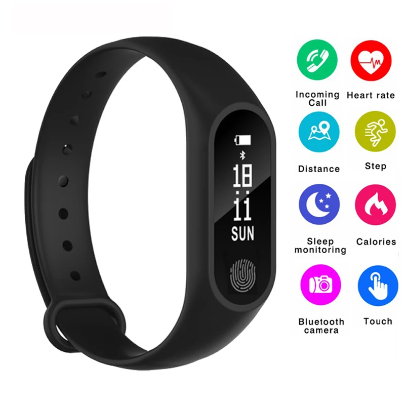 

Sports Watch Waterproof M2 Smart Bracelet Heart Rate Monitor Smartband Pedometer Calories Sleep Tracker Bluetooth Smart Watch