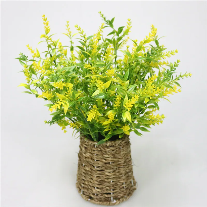 JAROWN Artificial Plants Fake Plastic Lavender 7 Branch Simulation Plastic Flower Bouquet For Wedding Home Party Decoration (7)