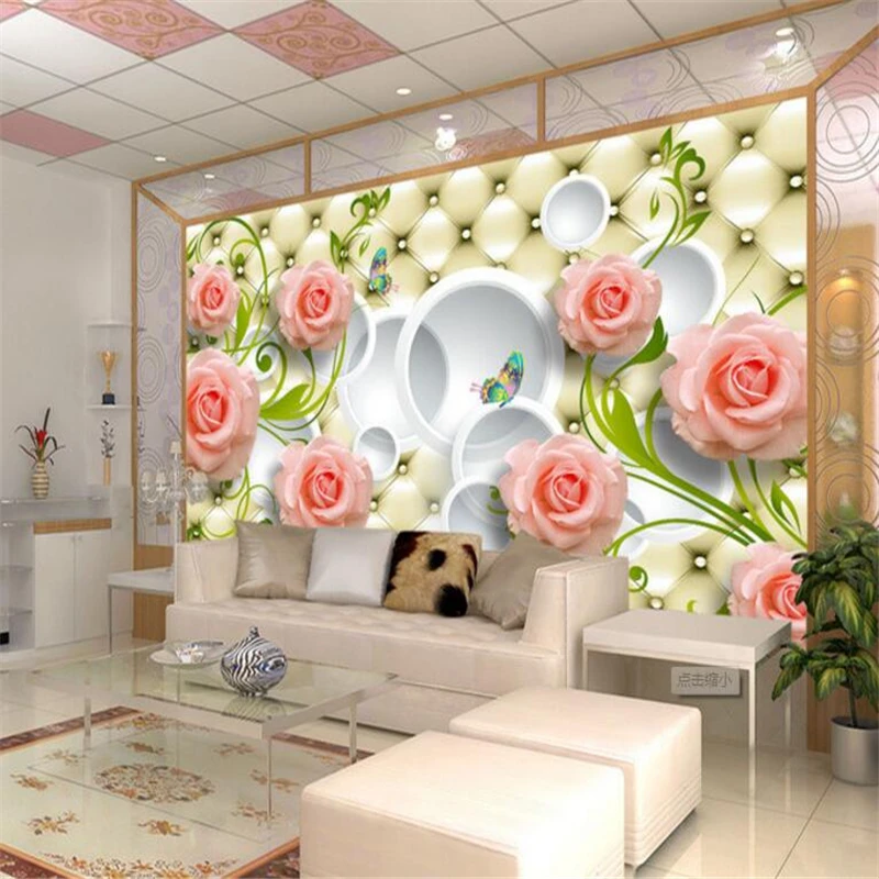 Beibehang 3D обои элегантная Роза Элегантный мягкий чехол 3D фон настенная мебель Банни фон Настенные обои для стен 3 d