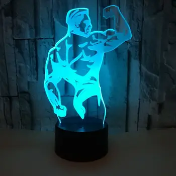 

Bodybuilders 3d Led Night Light Colorful Touch Remote Control Muscle 3d Visual Lamp Creative Gift Small Table Usb Led Light