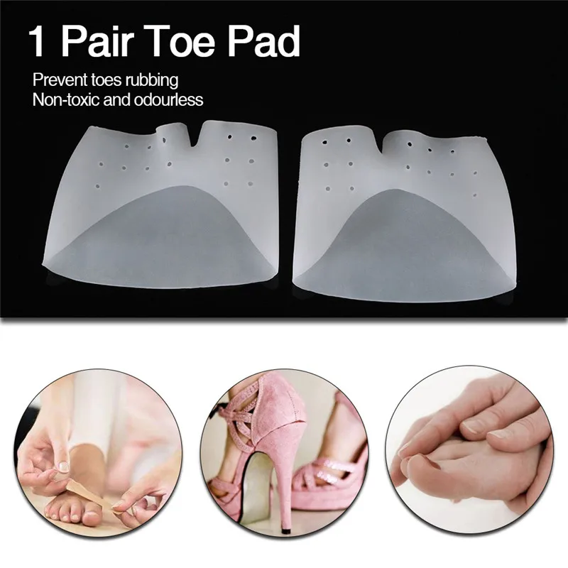 1 Pair Soft Silicone Hole Design Toe Protective Cover Protector Sleeve Toe