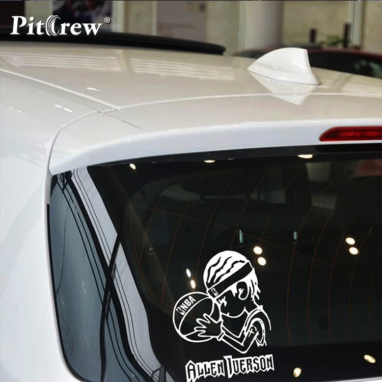 1PC 19*14CM NBA Basketball Allen Iverson Anime Cartoon Car Styling Motorcycle Car Stickers And Decals Exterior Accessories