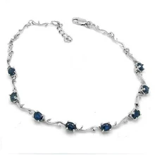 Rushed Qi Xuan_Free почты темно-синий камень цветок Bracelets_S925 чистого серебра модные Bracelets_Manufacturer прямые продажи