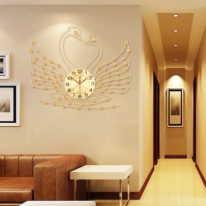 Us 81 2 44 Off Swan Wall Clock Modern Design Living Room Watches Acrylic Diamonds Decorative Non Ticking Art Home Decor In Us 81 2 44 Off Swan Wall Clock Modern Design Living Room Watches Acrylic Diamonds Decorative Non Ticking Art Home Decor In
