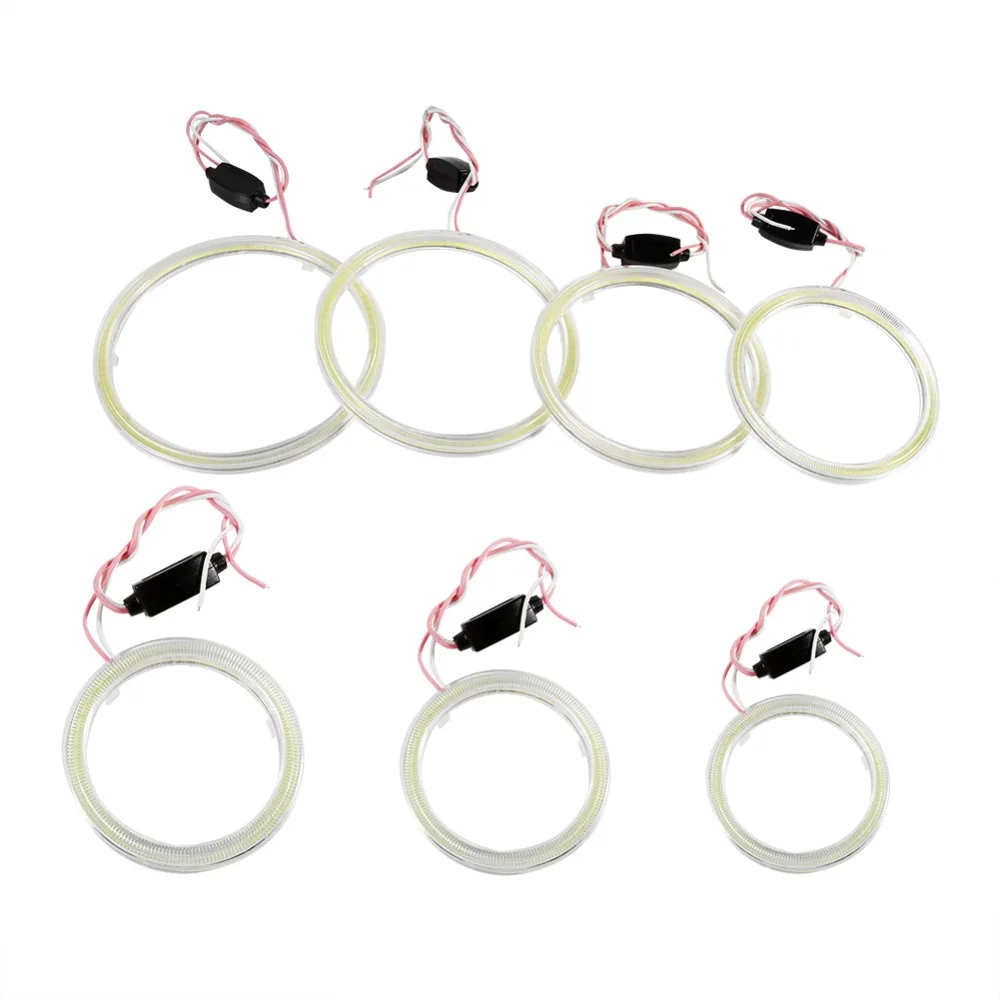 

LED Motorbike LED headlight 1Pair Auto Halo Rings Angel Eye COB Chips Headlight DRL LED For Motorcycle Motor Accessories